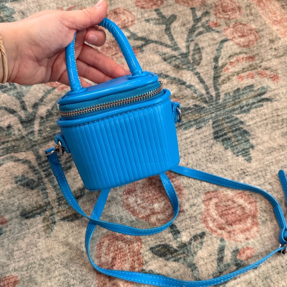 Blue mini cross body purse